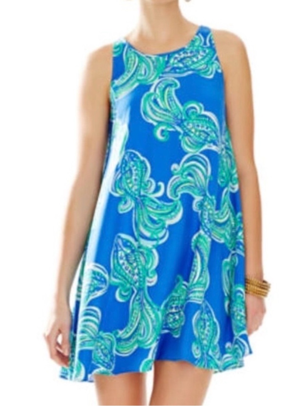 Lilly Pulitzer Blue and Green Paisley Mini Dress